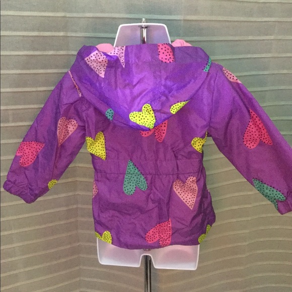 Toddler Girls Hearts Hooded Windbreaker - Picture 6 of 7